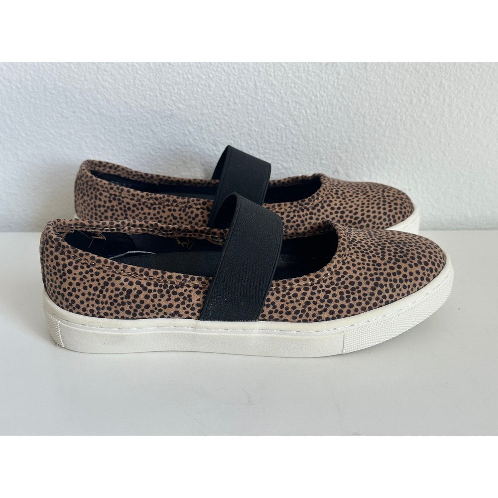 DV Dolce Vita Smiley Girls Leopard Print Mary Jane Slip On Sneakers Brown Size 2